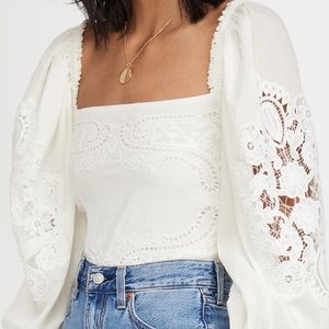 Farm Rio Off White Lace Blouse
